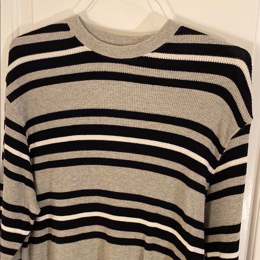 Foot Locker Vintage Striped Thermal Crew Neck Shirt Size Medium